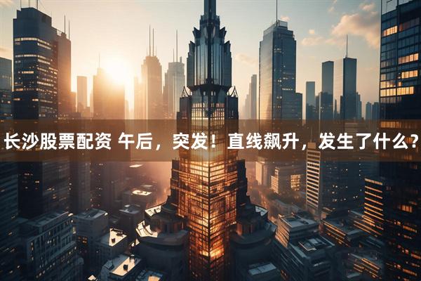 长沙股票配资 午后，突发！直线飙升，发生了什么？